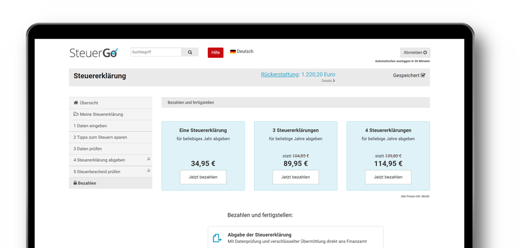 Screenshot SteuerGo